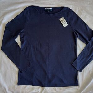 Karen Scott Classic Navy Crew Neck Sweater